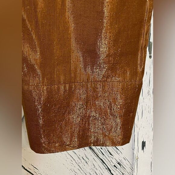 J Crew Pull On Pants Copper Metallic Cotton Blend Size 2 - Picture 5 of 9
